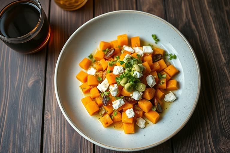 Sommerruller med butternut squash og grønnkålsalat
